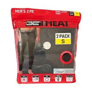 32° HEAT Men’s Base Layer Pants 2-Pack · Size Small · Black